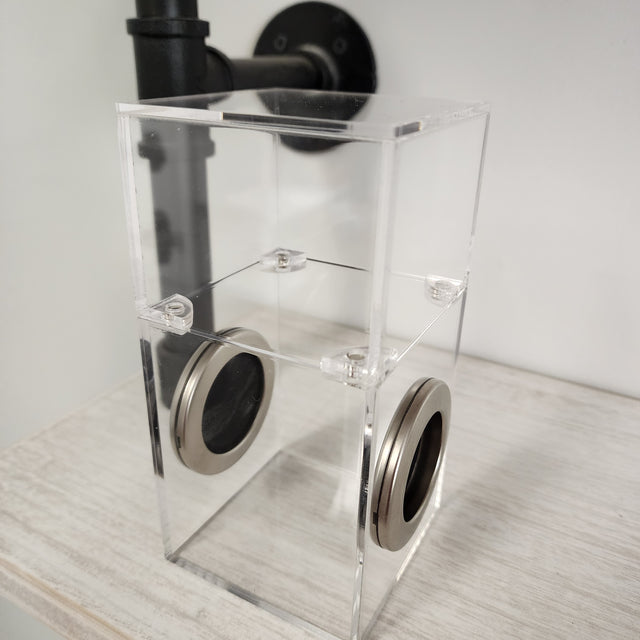 Mini Flat Top Magnetic 3x3x6 Dual Vent Jumping Spider Enclosure (holds fruit flies)