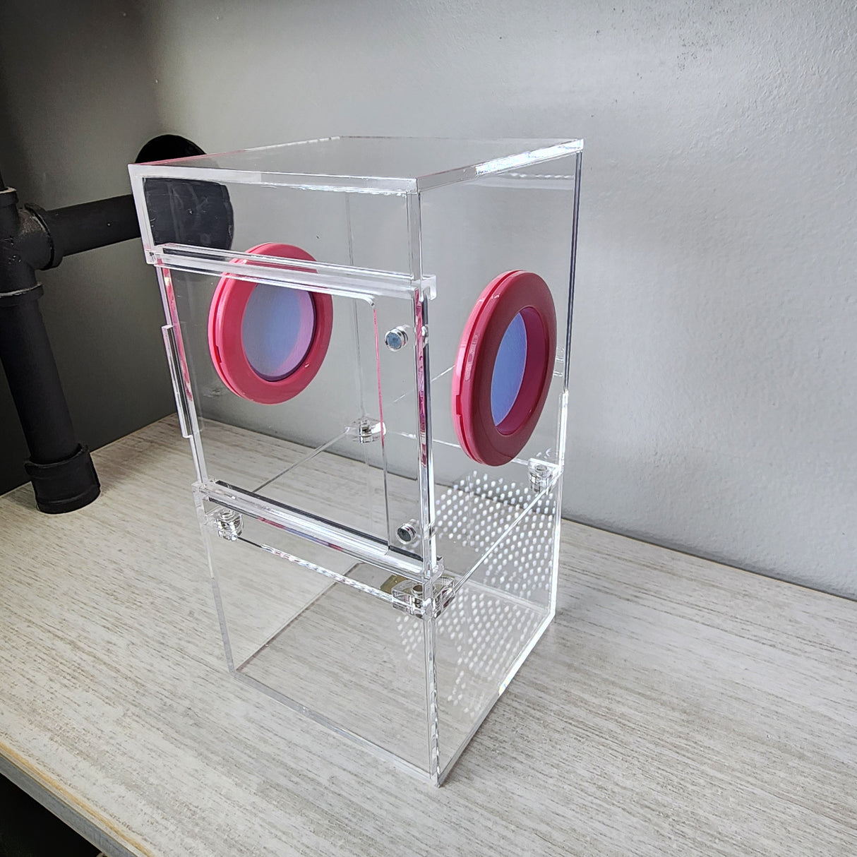 Medium Flat Top 4x4x8 Magnetic Front Opening Jumping Spider Enclosure