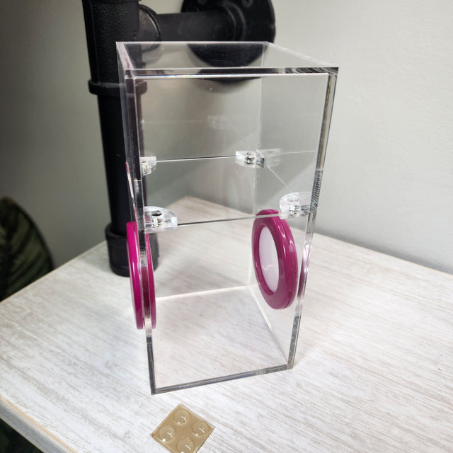 Mini Flat Top Magnetic 3x3x6 Dual Vent Jumping Spider Enclosure (holds fruit flies)