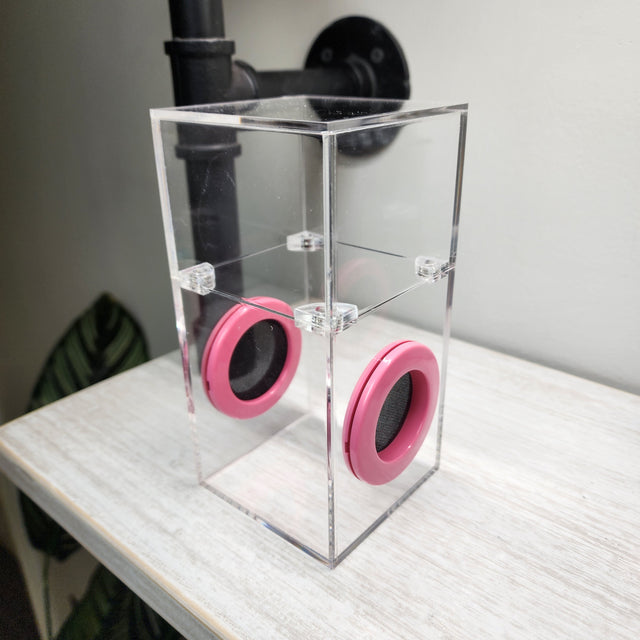 Mini Flat Top Magnetic 3x3x6 Dual Vent Jumping Spider Enclosure (holds fruit flies)