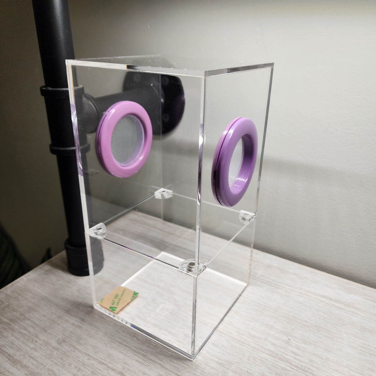 Medium Flat Top Magnetic 4x4x8 Jumping Spider Enclosure (holds fruit flies)