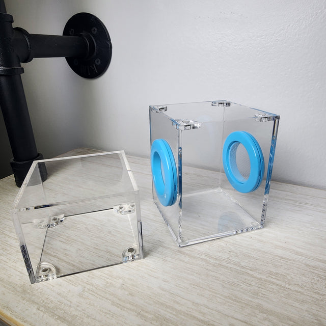 Mini Flat Top Magnetic 3x3x6 Upright Dual Vent Jumping Spider Enclosure (holds fruit flies)