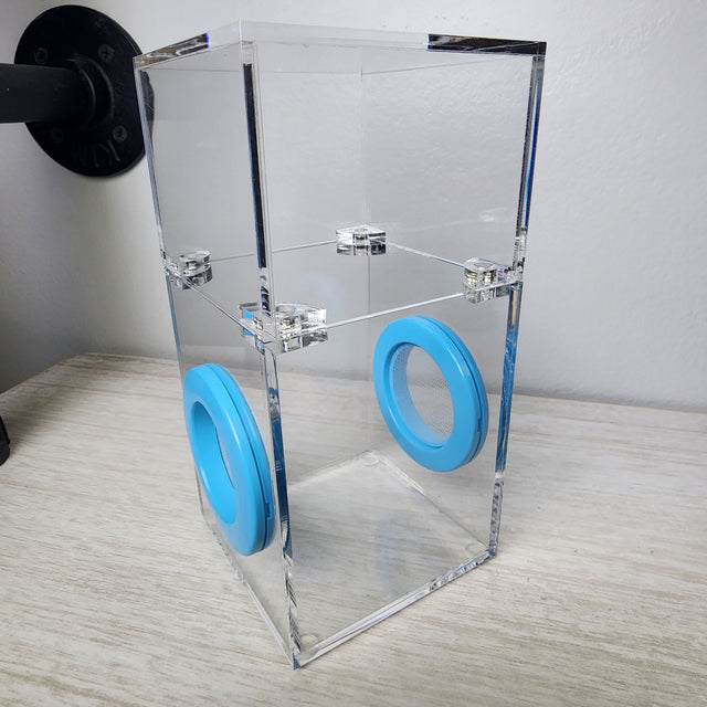 Mini Flat Top Magnetic 3x3x6 Upright Dual Vent Jumping Spider Enclosure (holds fruit flies)