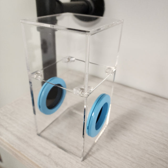 Mini Flat Top Magnetic 3x3x6 Dual Vent Jumping Spider Enclosure (holds fruit flies)