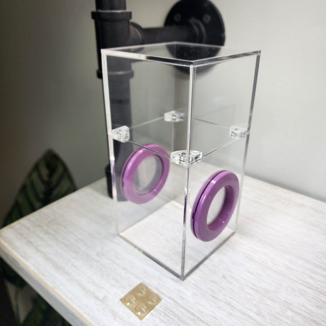 Mini Flat Top Magnetic 3x3x6 Dual Vent Jumping Spider Enclosure (holds fruit flies)