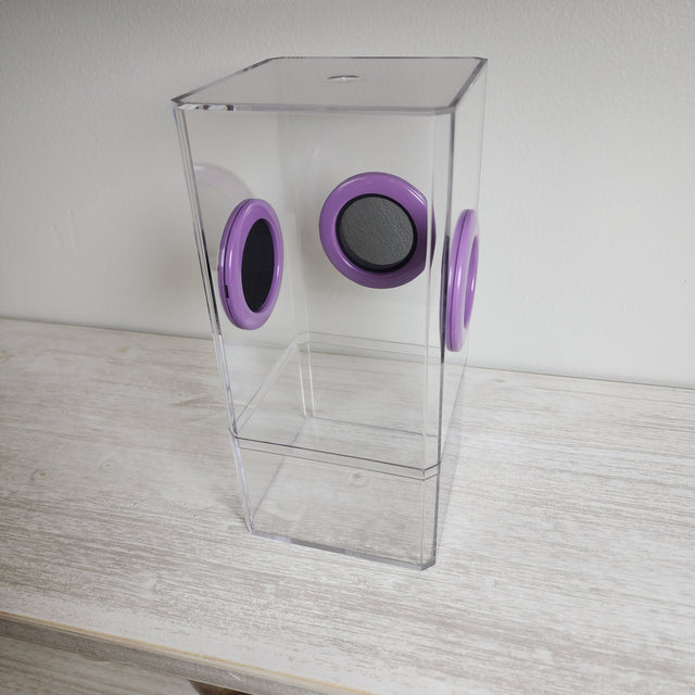 4x4x8.5 Flat-Top Tri-Vent Spider Condo Jumping Spider Enclosure (holds fruit flies) B-stock