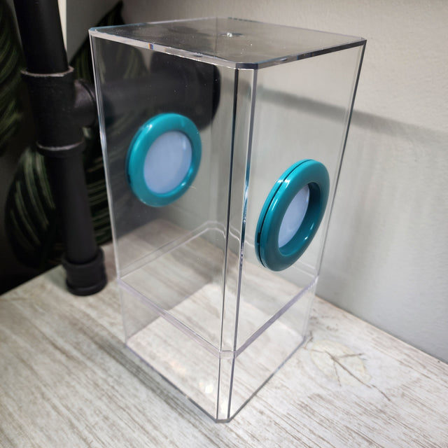 4x4x8.5 Flat-Top Dual-Vent Spider Condo Jumping Spider Enclosure (holds fruit flies) B-stock