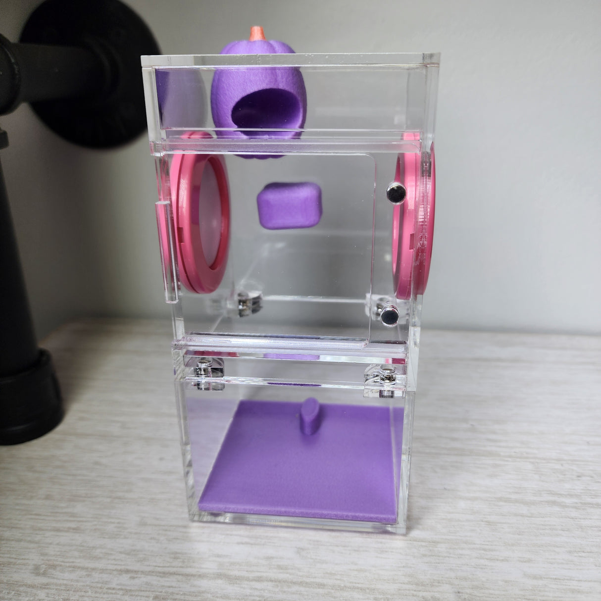 Mini Flat Top 3x3x6 Magnetic Front Opening Jumping Spider Enclosure