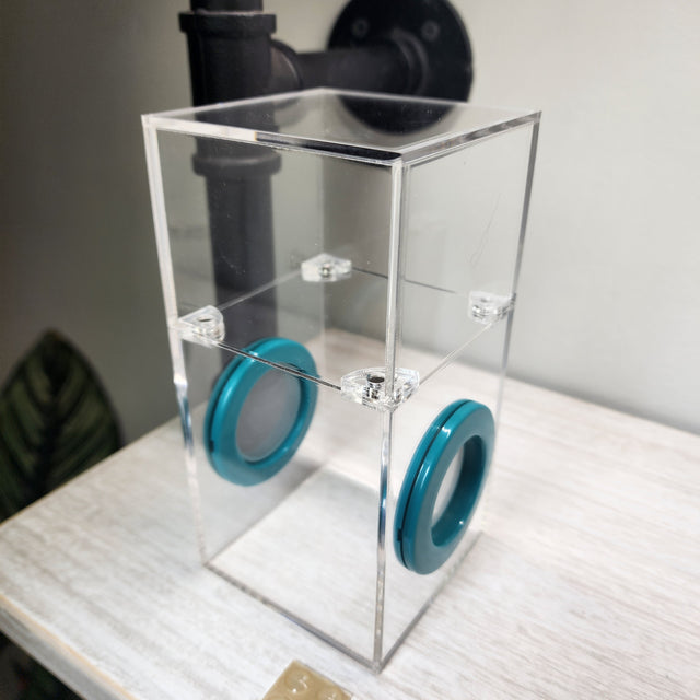 Mini Flat Top Magnetic 3x3x6 Dual Vent Jumping Spider Enclosure (holds fruit flies)