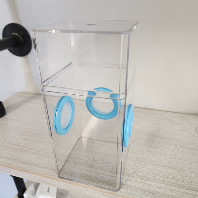 4x4x8.5 Flat-Top Tri-Vent Spider Condo Jumping Spider Enclosure (holds fruit flies) B-stock