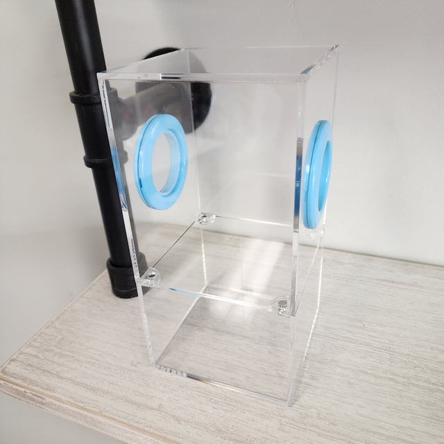 Mini Flat Top Magnetic 3x3x6 Dual Vent Jumping Spider Enclosure (holds fruit flies)