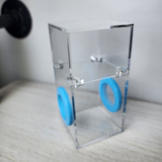 Mini Flat Top Magnetic 3x3x6 Upright Dual Vent Jumping Spider Enclosure (holds fruit flies)