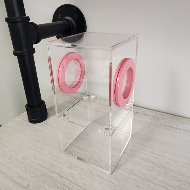 Mini Flat Top Magnetic 3x3x6 Dual Vent Jumping Spider Enclosure (holds fruit flies)