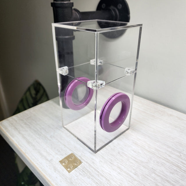 Mini Flat Top Magnetic 3x3x6 Dual Vent Jumping Spider Enclosure (holds fruit flies)