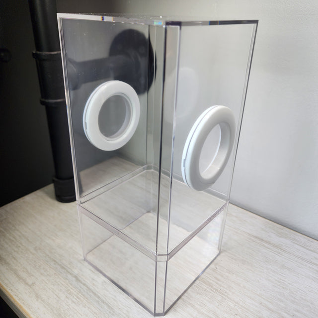 4x4x8.5 Flat-Top Dual-Vent Spider Condo Jumping Spider Enclosure (holds fruit flies) B-stock
