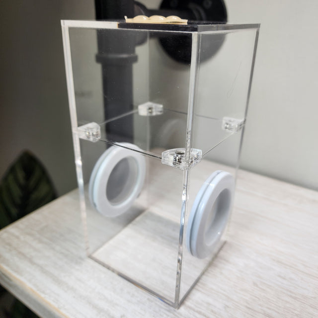 Mini Flat Top Magnetic 3x3x6 Dual Vent Jumping Spider Enclosure (holds fruit flies)