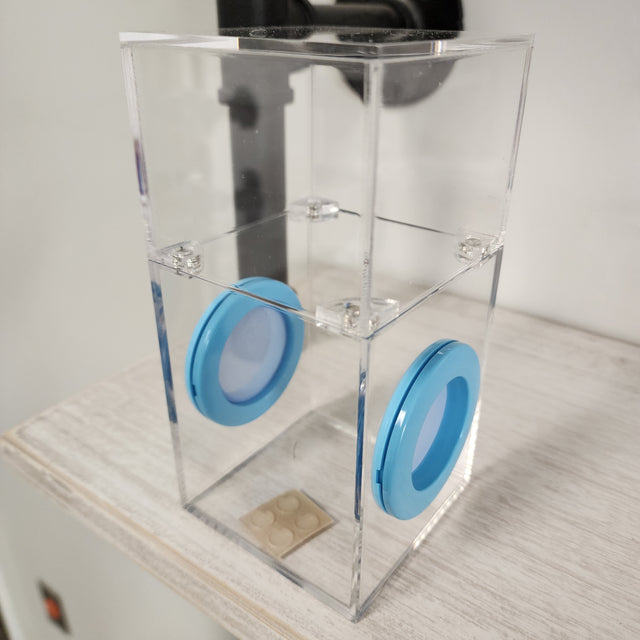 Mini Flat Top Magnetic 3x3x6 Dual Vent Jumping Spider Enclosure (holds fruit flies)