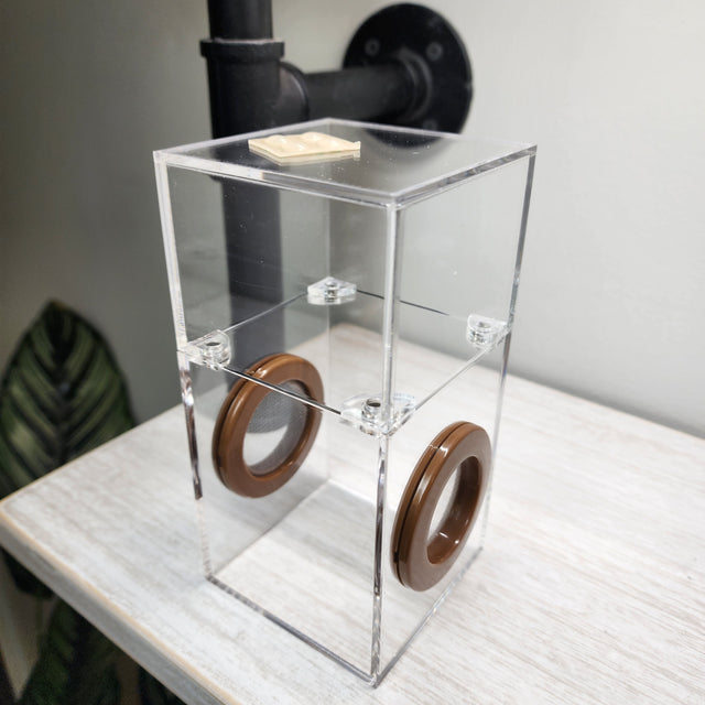 Mini Flat Top Magnetic 3x3x6 Dual Vent Jumping Spider Enclosure (holds fruit flies)