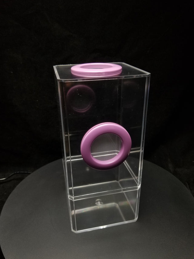 4x4x8.5 Flip-Top Dual-Vent Spider Condo Jumping Spider Enclosure (holds fruit flies) B-stock