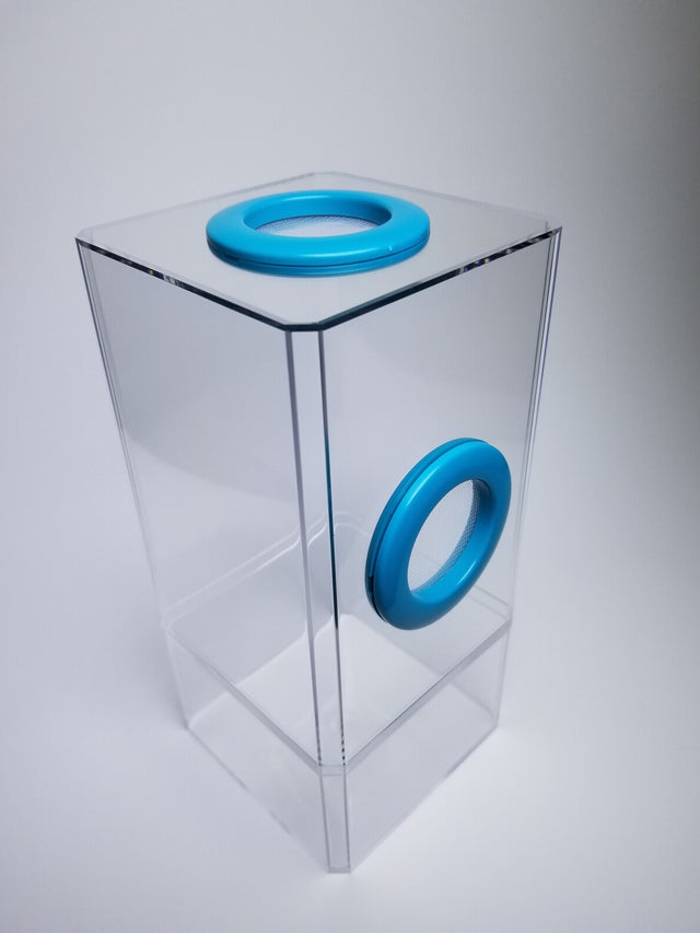 4x4x8.5 Flip-Top Dual-Vent Spider Condo Jumping Spider Enclosure (holds fruit flies) B-stock