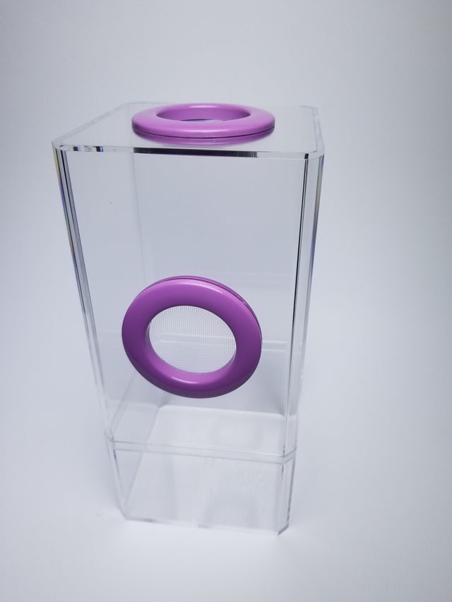 4x4x8.5 Flip-Top Dual-Vent Spider Condo Jumping Spider Enclosure (holds fruit flies) B-stock