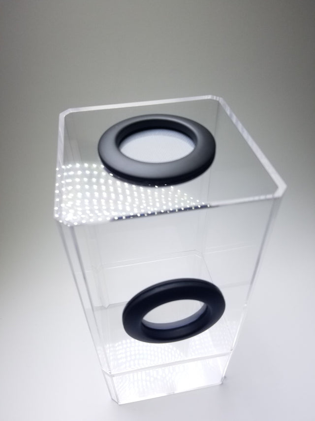 4x4x8.5 Flip-Top Dual-Vent Spider Condo Jumping Spider Enclosure (holds fruit flies) B-stock