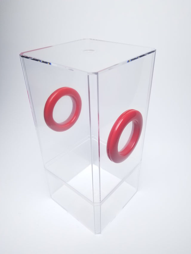 4x4x8.5 Flat-Top Dual-Vent Spider Condo Jumping Spider Enclosure (holds fruit flies) B-stock