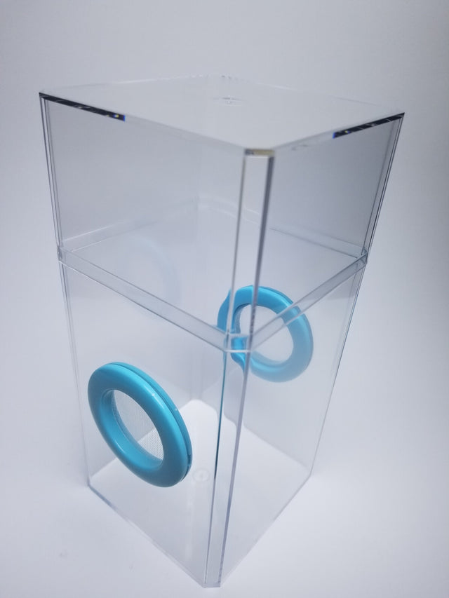 4x4x8.5 Flat-Top Dual-Vent Spider Condo Jumping Spider Enclosure (holds fruit flies) B-stock