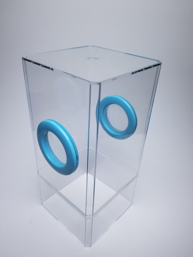 4x4x8.5 Flat-Top Dual-Vent Spider Condo Jumping Spider Enclosure (holds fruit flies) B-stock