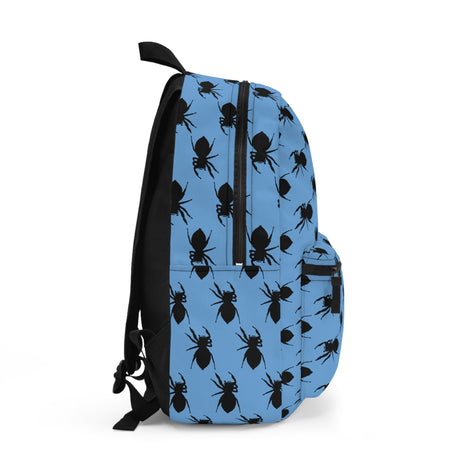 Jumping Spider Print Backpack on Blue Background Made in USA