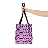 Jumping Spider Tote Bag Featuring Black&Pink Jumping Spider Print.