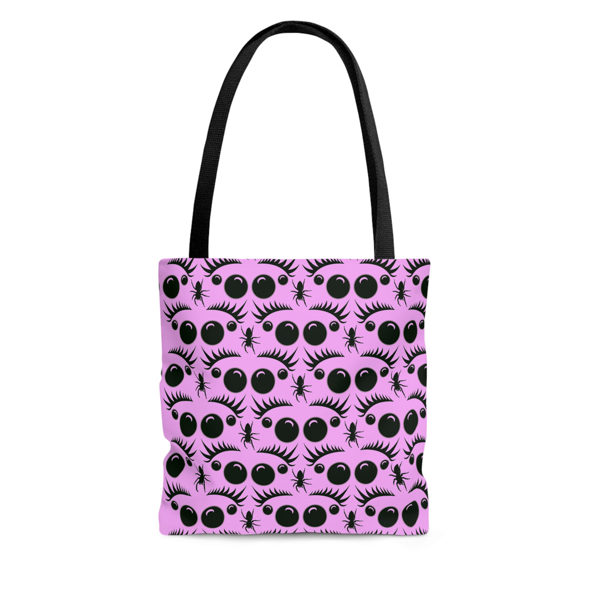 Jumping Spider Tote Bag Featuring Black&Pink Jumping Spider Print.