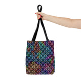 Jumping Spider Tote Bag Featuring Rainbow Jumping Spider Print.