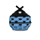 Jumping Spider Print Backpack on Blue Background Made in USA