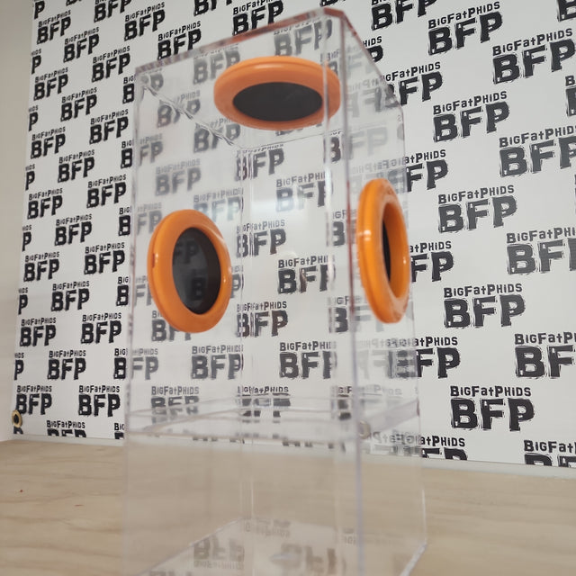 4x4x8.5 Flip-Top Tri-Vent Spider Condo Jumping Spider Enclosure (holds fruit flies) B-stock