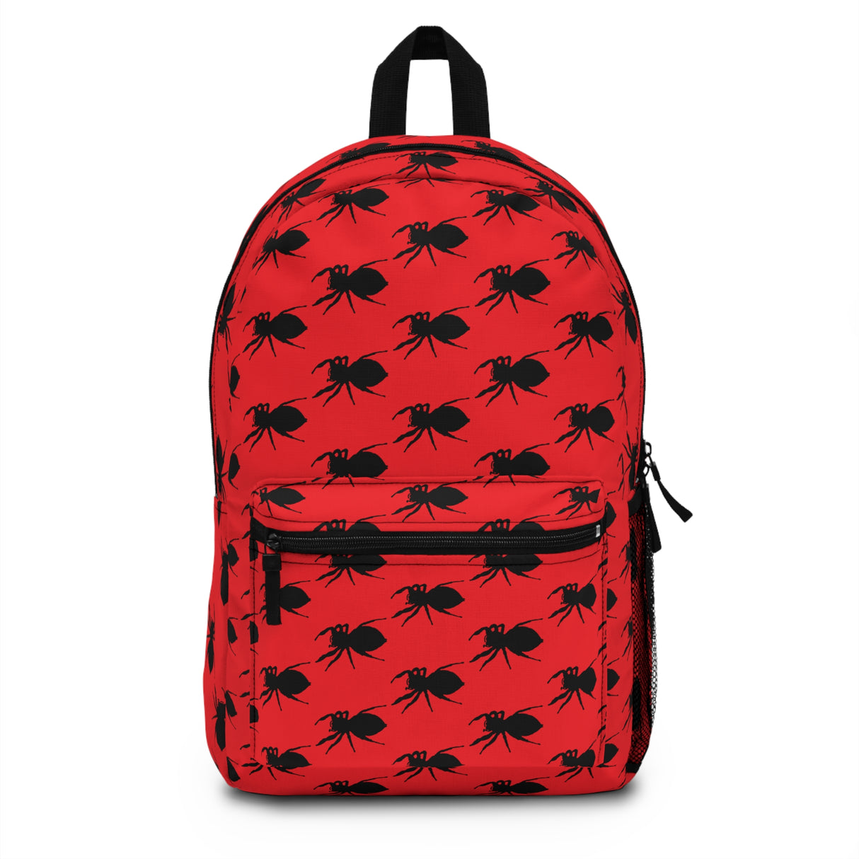 Jumping Spider Print Backpack Featuring on a Red Background Made in USA