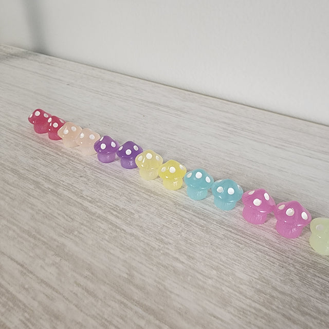 Polkadot Glow Mushroom Decor 12 pack