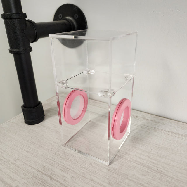 Mini Flat Top Magnetic 3x3x6 Dual Vent Jumping Spider Enclosure (holds fruit flies)