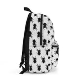 Jumping Spider Print on White Backpack Made in USA