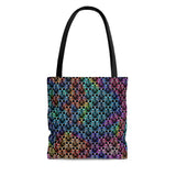 Jumping Spider Tote Bag Featuring Rainbow Jumping Spider Print.