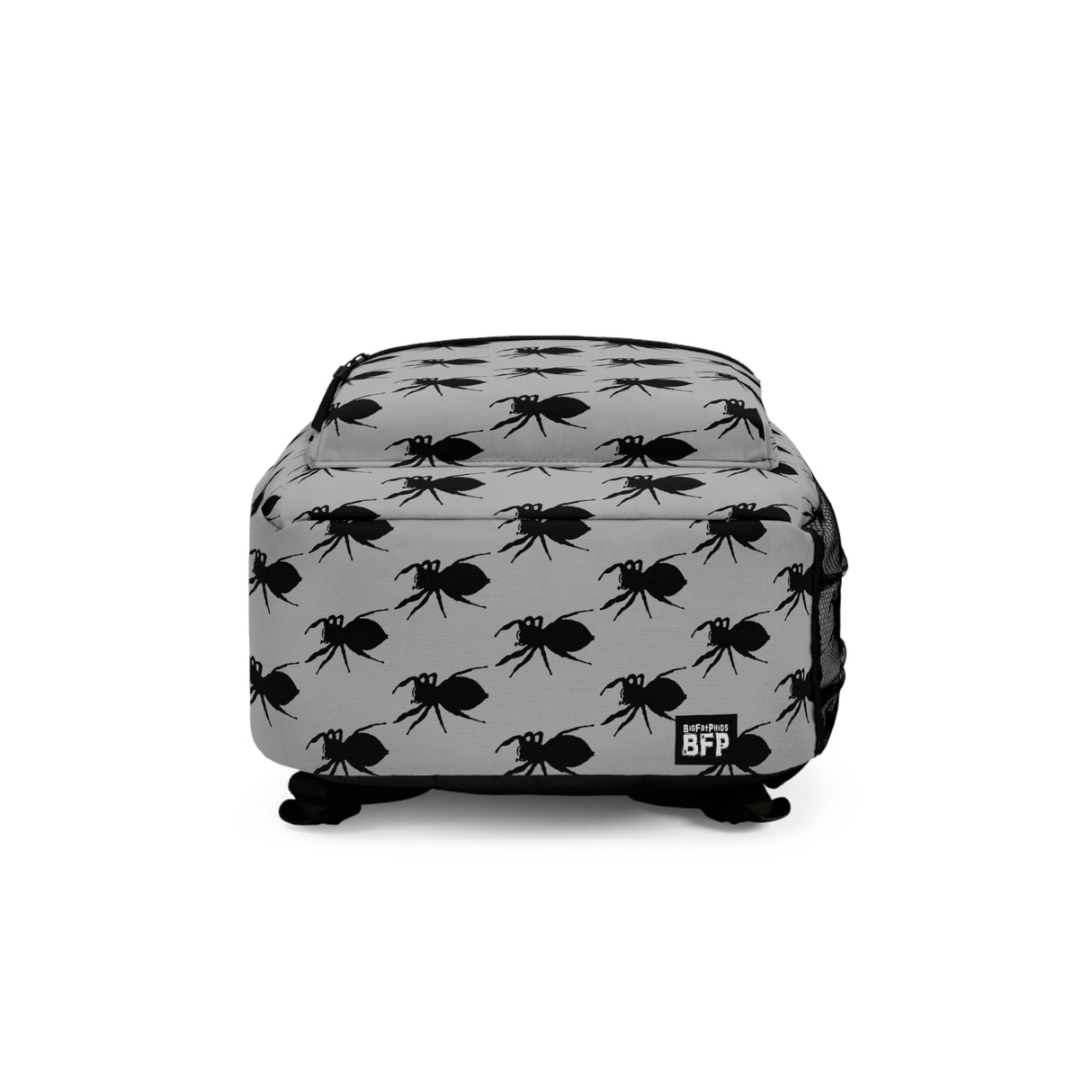 Jumping Spider Print Backpack on Grey background Made in USA