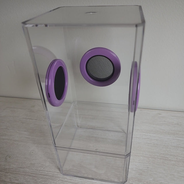 4x4x8.5 Flat-Top Tri-Vent Spider Condo Jumping Spider Enclosure (holds fruit flies) B-stock