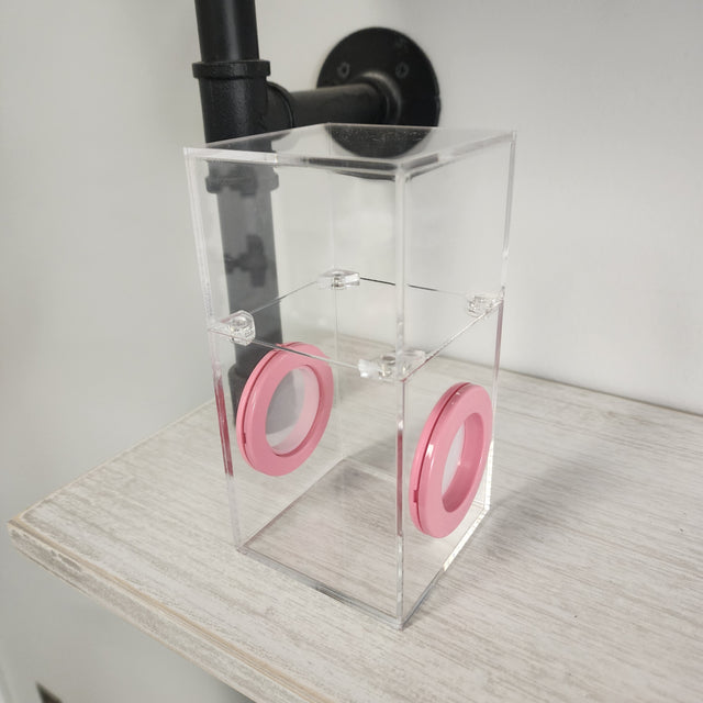 Mini Flat Top Magnetic 3x3x6 Dual Vent Jumping Spider Enclosure (holds fruit flies)