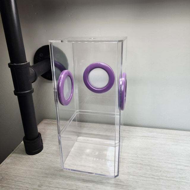 4x4x8.5 Flat-Top Tri-Vent Spider Condo Jumping Spider Enclosure (holds fruit flies) B-stock