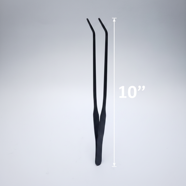 Feeding Tongs 10" Stainless Steel Black