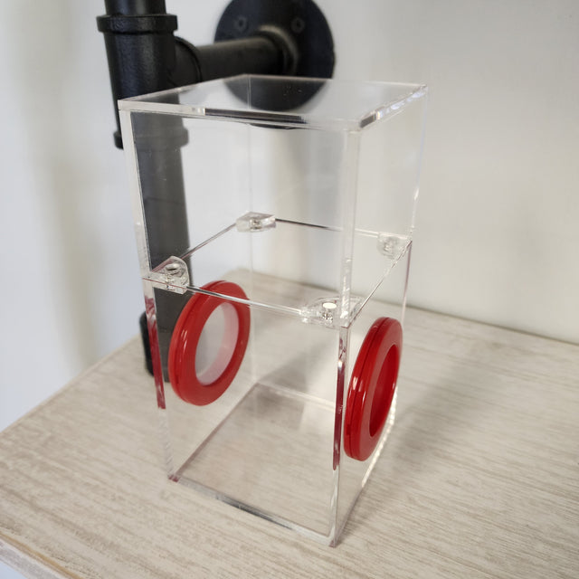 Mini Flat Top Magnetic 3x3x6 Dual Vent Jumping Spider Enclosure (holds fruit flies)