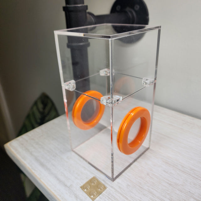 Mini Flat Top Magnetic 3x3x6 Dual Vent Jumping Spider Enclosure (holds fruit flies)