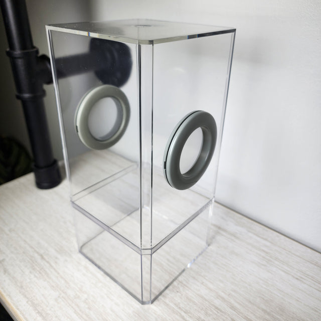 4x4x8.5 Flat-Top Dual-Vent Spider Condo Jumping Spider Enclosure (holds fruit flies) B-stock