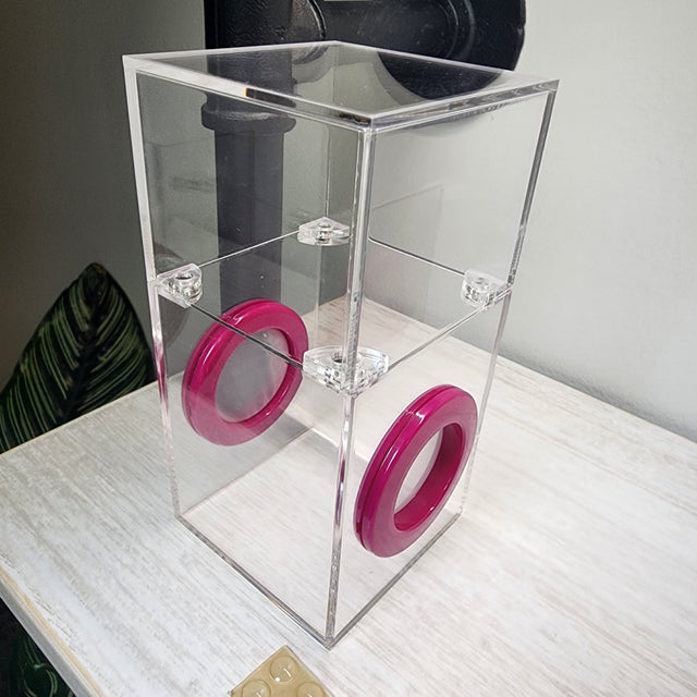 Mini Flat Top Magnetic 3x3x6 Dual Vent Jumping Spider Enclosure (holds fruit flies)