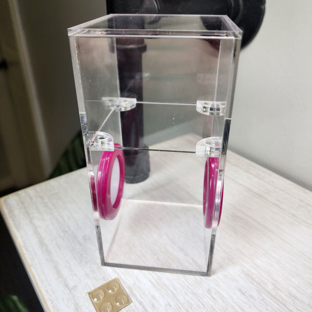 Mini Flat Top Magnetic 3x3x6 Dual Vent Jumping Spider Enclosure (holds fruit flies)